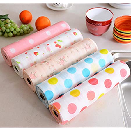 (Pack of 2) Kitchen Polka Foamic Sheet (45 x 150 cm) – Waterproof, Oil-Proof, Non-Slip Shelf & Drawer Liner – Random Design