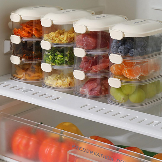 4-Layer Multi-Compartment Spice Storage Box – Stackable Seasoning Organizer for Kitchen, BBQ & Picnic – Random Color