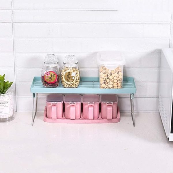 Stackable Kitchen Shelf Rack (Buy 2 Get 100 Free Food Storage Bags) – Space Saver Organizer for Cabinets & Fridge