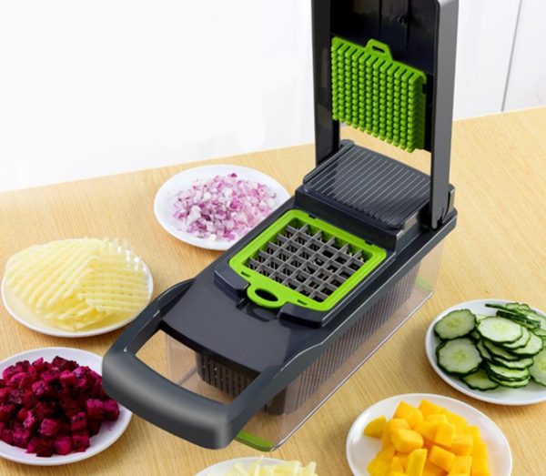 Multifunctional Vegetable Slicer & Cutter – 7-in-1 Grater, Chopper & Basket for Fruits, Potatoes, Carrots & More