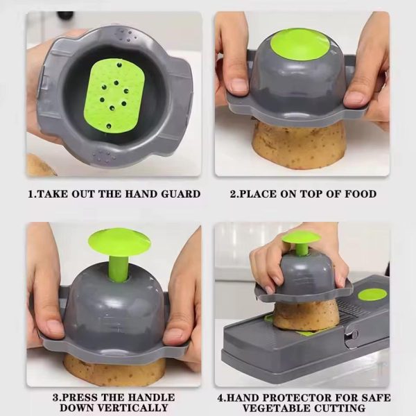 Multifunctional Vegetable Slicer & Cutter – 7-in-1 Grater, Chopper & Basket for Fruits, Potatoes, Carrots & More