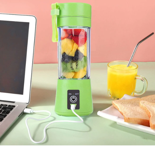 Portable Mini 6-Blade Juicer Blender β Rechargeable Outdoor Smoothie Maker (380ml) β USB Charging, Random Color