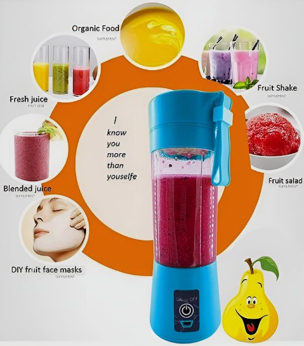 Portable Mini 6-Blade Juicer Blender β Rechargeable Outdoor Smoothie Maker (380ml) β USB Charging, Random Color