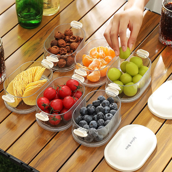 4-Layer Multi-Compartment Spice Storage Box – Stackable Seasoning Organizer for Kitchen, BBQ & Picnic – Random Color