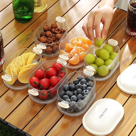 4-Layer Multi-Compartment Spice Storage Box – Stackable Seasoning Organizer for Kitchen, BBQ & Picnic – Random Color
